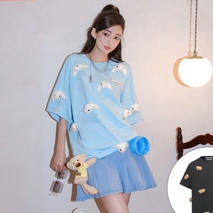 发光小熊t恤满身抖动会发光的张大仙王心凌痞幼同款立体小熊上衣