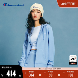 Champion冠军卫衣女2024春季新款甜美运动风连帽上衣美式潮牌外套