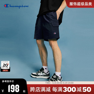 Champion冠军短裤男夏季2024新款工装裤美式休闲裤运动裤黑色复古