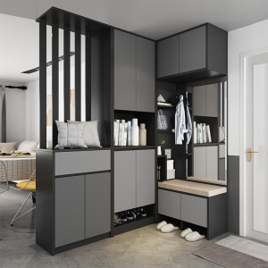 客厅入户转角玄关柜鞋柜一体进门屏风隔断简约现代双面储物装饰柜