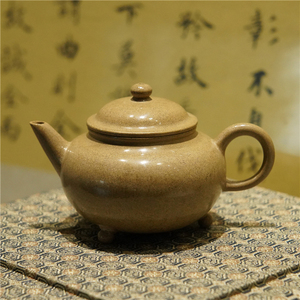 古南陶器行 手工 老段泥水磨 贡局款 三足水平壶 早期回流茶器