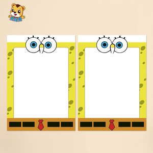 幼儿园海绵宝宝主题环创布置家园联系栏可爱卡通喝水记录表背景墙