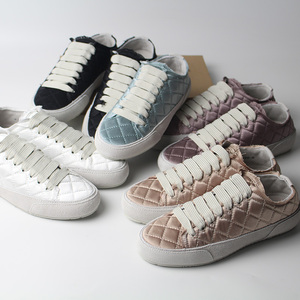 西班牙小众pedro小白鞋欧美新款女鞋绸面时尚网红百搭内增高单鞋