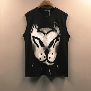 狗头坎肩健身背心男跑步运动训练无袖显肌肉撸铁衣服tb