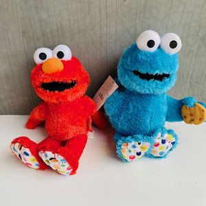 芝麻街甜饼怪毛绒公仔 红色艾莫毛绒玩具英语教学芝麻街毛绒玩偶