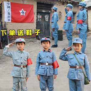 成人八路军的衣服儿童军装红军长征演出服男女新四军合唱影视服装