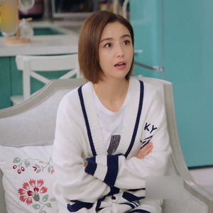 爱的厘米关雨晴佟丽娅明星同款宽松字母毛衣女慵懒风针织开衫外套