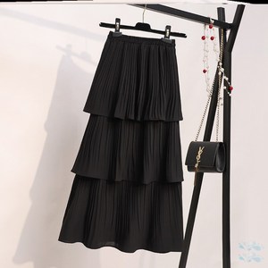 长裙子网纱半身裙女秋冬甜美搭配纯色加长超火韩版气质夏天夏季