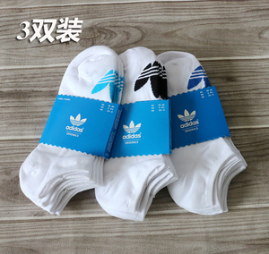 adidas三叶草船袜男女袜春夏季薄袜子阿迪达斯纯棉短袜运动袜防臭