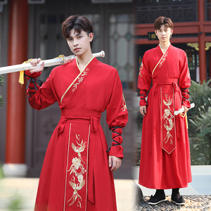 古装汉服男红黑色