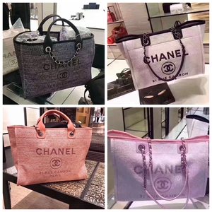 法国代购 chanel香奈儿新款 tote bag沙滩包帆布购物袋手提 女包c