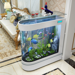 落地头鱼缸欧式水族箱1.2米1.5米客厅家用底滤大中型鱼缸