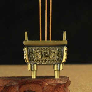 迷你香炉 合金防古青铜摆件插香器 香架香座鼎香座香托架长线香炉