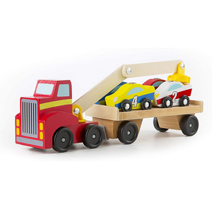 儿童仿真运输车玩具小汽车模型男孩木制认知积木工程车可拆装校车