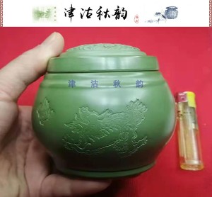津沽秋韵~蟋蟀叫罐xsh082张宗玉绿泥中叫罐瓜皮绿翡翠绿蛐蛐盆罐