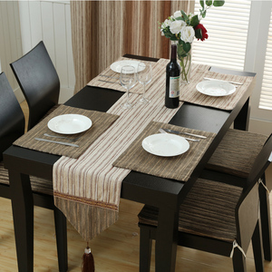 欧式餐桌餐垫布艺长方形歺桌垫隔热垫西餐布餐盘布垫杯垫棉麻纯色