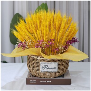 麦穗干花花束天然小麦麦子开业装饰家居摆设花瓶客厅田园大麦花束