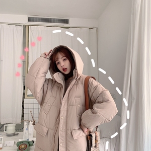 意尔康冬天外套棉服女中长款韩版宽松棉衣学生可爱棉袄冬季面包服