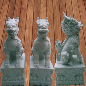 大理石雕汉白玉精品一对蹄子麒麟四合院商场门口摆件户外大型动物
