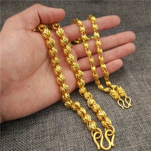 000人付款淘宝糊涂老庙祝正品黄金项链男9999足金空心纯金圆珠佛珠