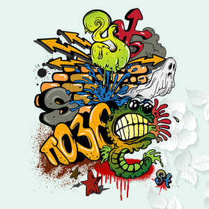 个性新款英文字创意图案热转印胶印耐水洗贴纸t恤装饰胸口烫画贴