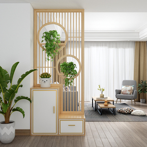 北欧式进门玄关隔断柜木质现代简约装饰入户屏风隔断客厅移动鞋柜