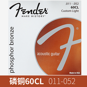 美产正品芬达Fender 60CL民谣木吉他琴弦一套六根011-052磷铜弦线