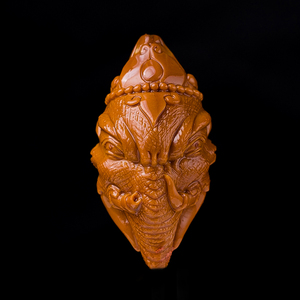 橄榄核单籽文玩六齿象神核雕吊坠把件苏工纯手工雕刻大象单粒背云