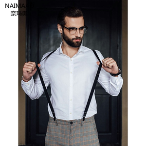 男士西装西裤吊带男式背带夹弹力防滑松紧裤带夹高端夹裤子背带jz