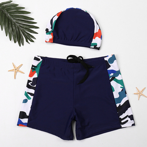 游泳裤男款儿童青少年双层平角速干中大男童泳裤12岁游泳学习装备