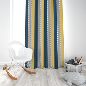 窗帘遮光几何黄色