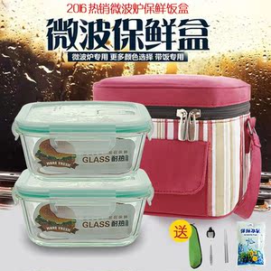 水蒸蛋玻璃碗【送保鲜冰袋】冰箱密封保鲜碗保温便当盒微波炉专用