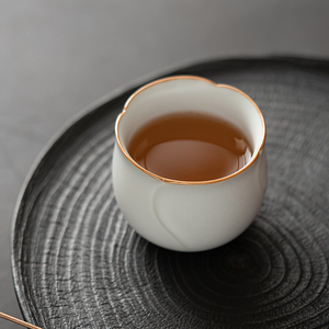 汝窑茶杯主人杯单杯喝茶杯高档个人专用茶具陶瓷冰裂纹杯功夫茶盏