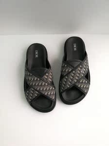 dior/迪奥 22春夏男士黑色老花拖鞋 3sa093zgm/h961