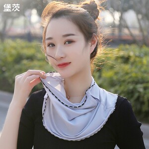 杭州时尚潮流男女装淘宝夏天防晒护颈女士桑蚕丝春秋季真丝围脖套头