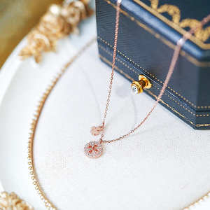 《彼岸花》925纯银项链女锁骨链2022年新款简约项链轻奢小众设计