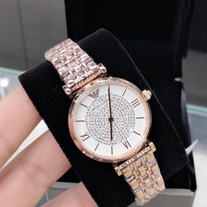 armani阿玛尼手表女满天星女士手表玫瑰金时尚石英腕表ar11244