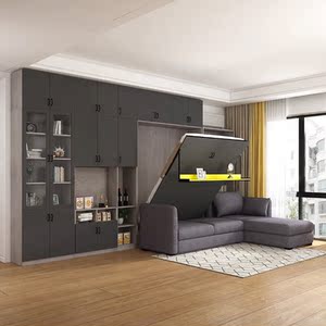 强象壁床沙发组合折叠床柜一体单人书房书柜隐形床家用多功能全套