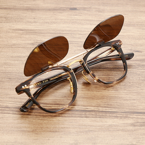 私人定制 日式 手工翻盖 可上翻 偏光 墨镜 太阳镜 夹片 使用YP
