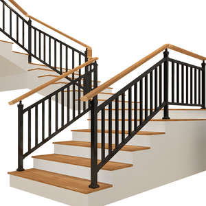 上海隆崛铁艺楼梯护栏家用仿实木楼梯扶手别墅阁楼防护栏杆室内