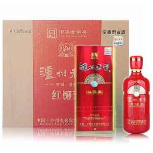 6瓶箱装 泸州老窖红镶玉酒41.8度 500ml*6瓶 浓香酒