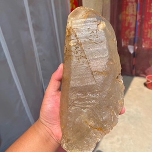 天然赞比亚老皮骨干水晶柱原石摆件