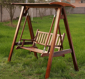 庭院摇椅秋千户外森系简易木艺摇摇椅美式露天中式风格别墅简约