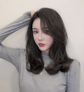 假发女中长发网红中分刘海长卷发假发套头微卷锁骨发自然全头套式