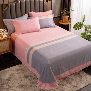 恒源祥100%全棉生态磨毛床单单件加厚单双人床品加大纯棉布料被单