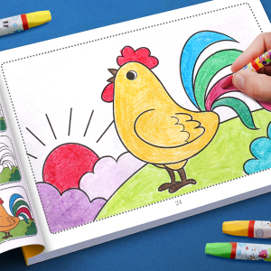 涂鸦绘本小手涂色画册动物恐龙水果填色画册本蜡笔涂色本学生画画本