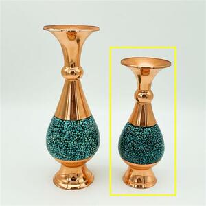 伊朗绿松石黄铜花瓶宝瓶传统工艺花器插花装饰品手工艺术 16厘米