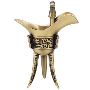 黄酒杯纯铜爵杯白酒杯酒具分酒器中式家用黄酒壶古代殇杯金属酒樽