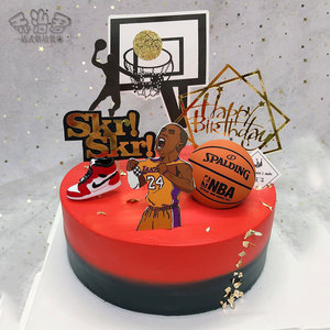 网红同款篮球蛋糕装饰迷你AJ球鞋模型男孩男神篮球主题蛋糕摆件