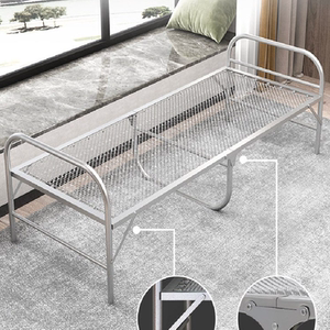 钢丝床单人折叠铁艺免安装轻便型家庭可移动铁艺床弹簧床简单两折